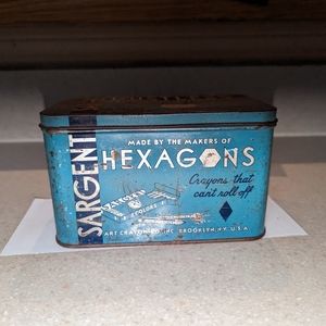 Vintage 1930'S Sargent Dustless BlacKboard Crayon Tin Box 30s 1935 BROOKLYN NY